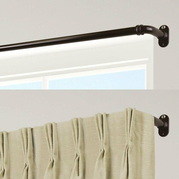 Kd Encimera 0.625 in. Blackout Curtain Rod with 84 to 120 in. Extension, Cocoa KD3173022